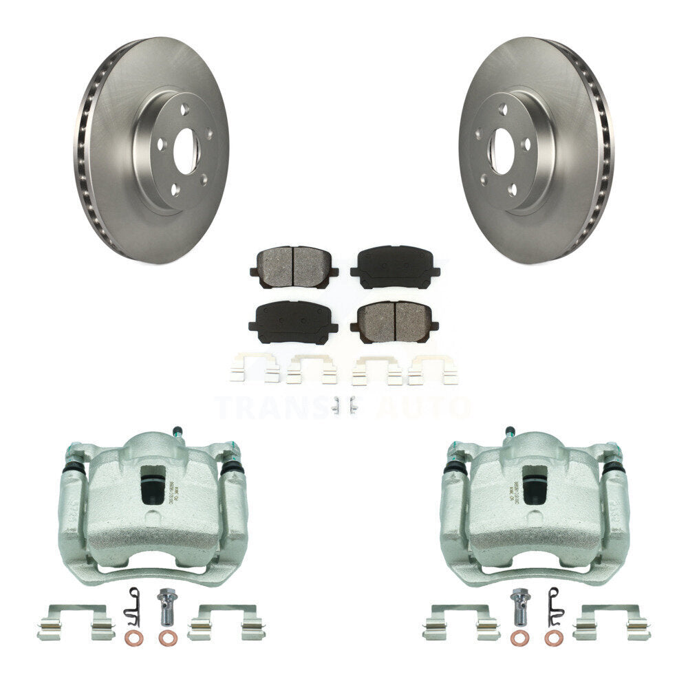 Front Brake Caliper Coat Rotor & Semi-Metallic Pad Kit For Toyota Corolla Matrix Pontiac KCG-100747S