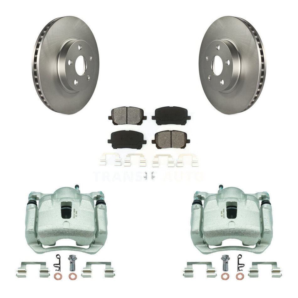 Front Brake Caliper Coat Rotor & Semi-Metallic Pad Kit For Toyota Corolla Matrix Pontiac KCG-100747S
