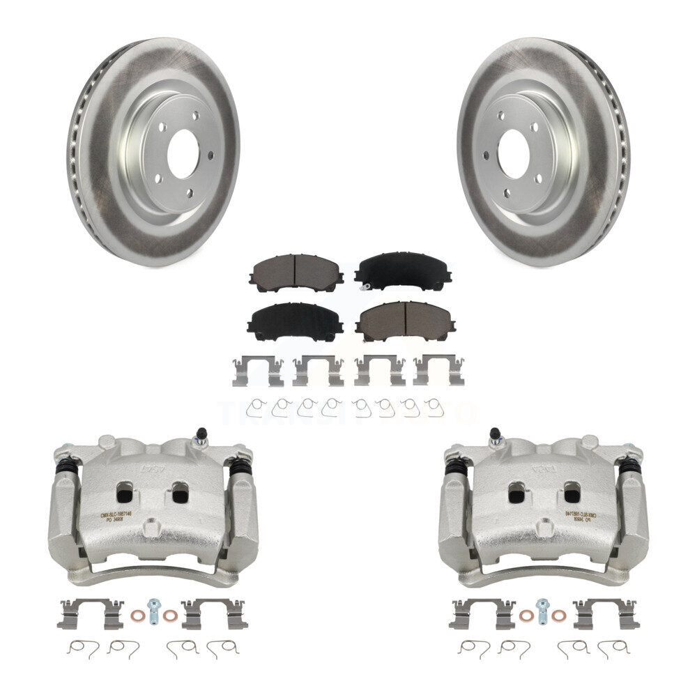 Front Disc Brake Caliper Coated Rotors And Ceramic Pads Kit For INFINITI Q50 QX50 Q60 KCG-100748C