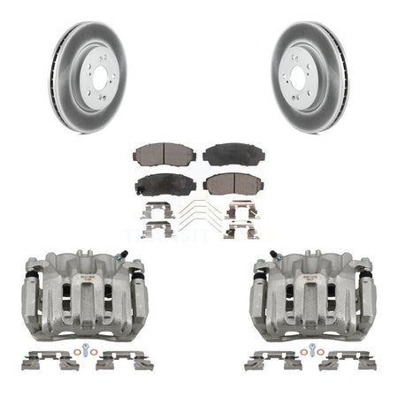 Front Disc Brake Caliper Coat Rotors And Ceramic Pad Kit For Honda CR-V Crosstour Accord KCG-100748T