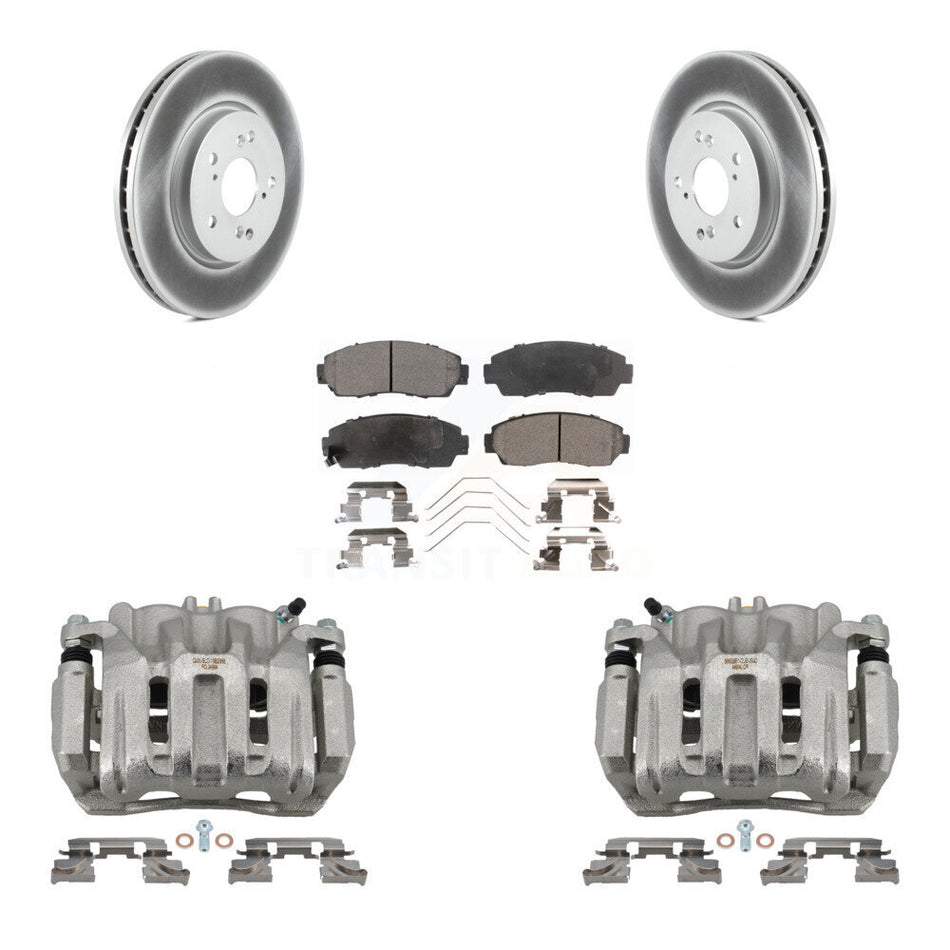 Front Disc Brake Caliper Coat Rotors And Ceramic Pad Kit For Honda CR-V Crosstour Accord KCG-100748T