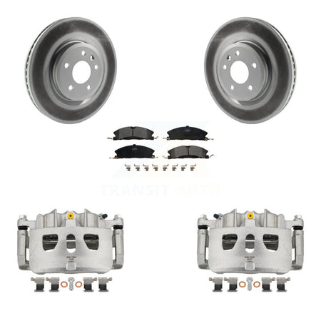 Front Disc Brake Caliper Coat Rotor & Semi-Metallic Pad Kit For 2013 Ford Explorer Sport KCG-100749P