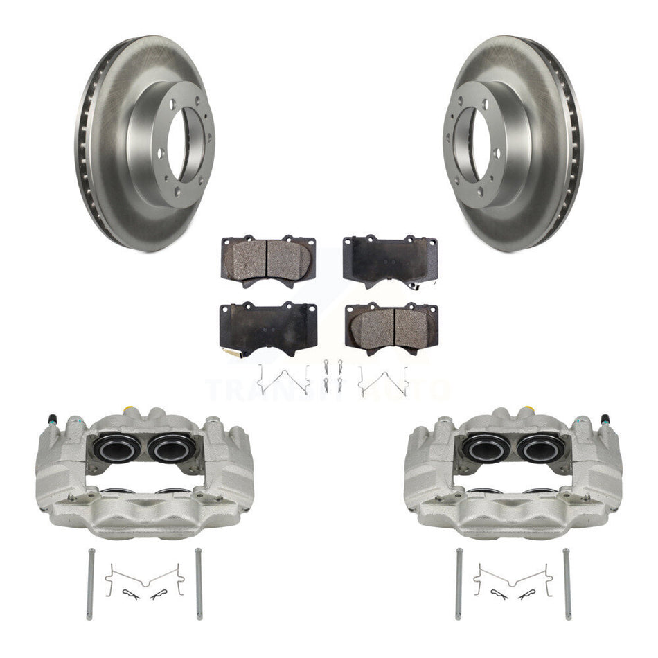 Front Disc Brake Caliper Coated Rotors And Ceramic Pads Kit For Toyota Tacoma FJ Cruiser KCG-100749T