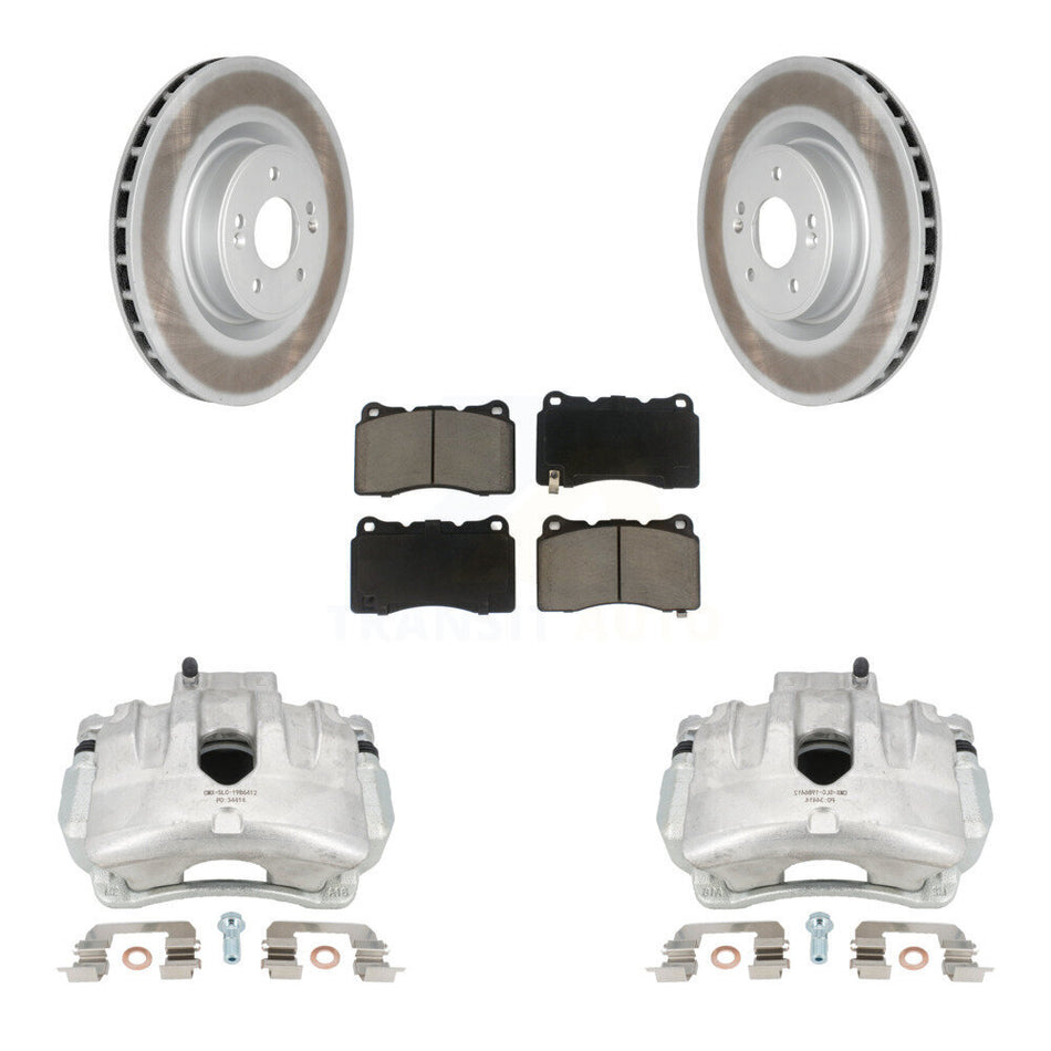 Front Disc Brake Caliper Coated Rotors And Ceramic Pads Kit For Hyundai Genesis Coupe KCG-100750C