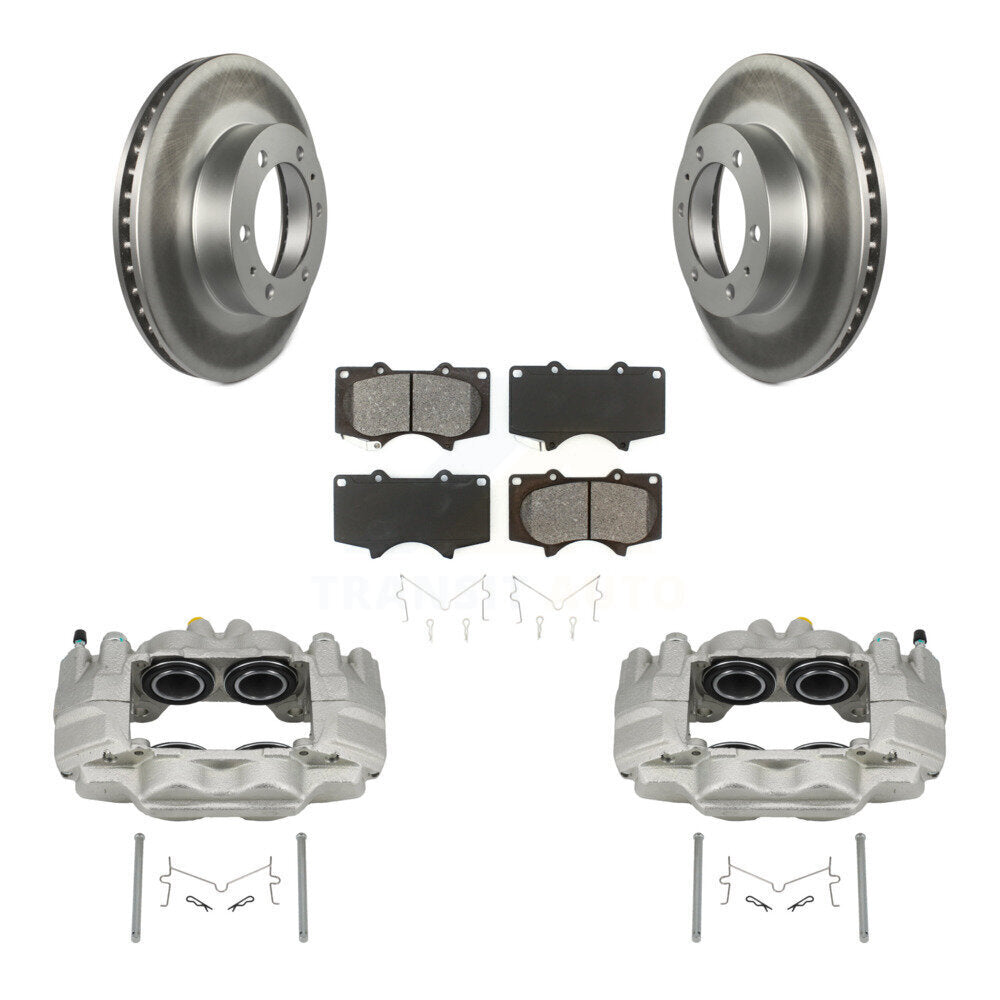 Front Disc Brake Caliper Coat Rotor & Semi-Metallic Pad Kit For Toyota Tacoma FJ Cruiser KCG-100751S