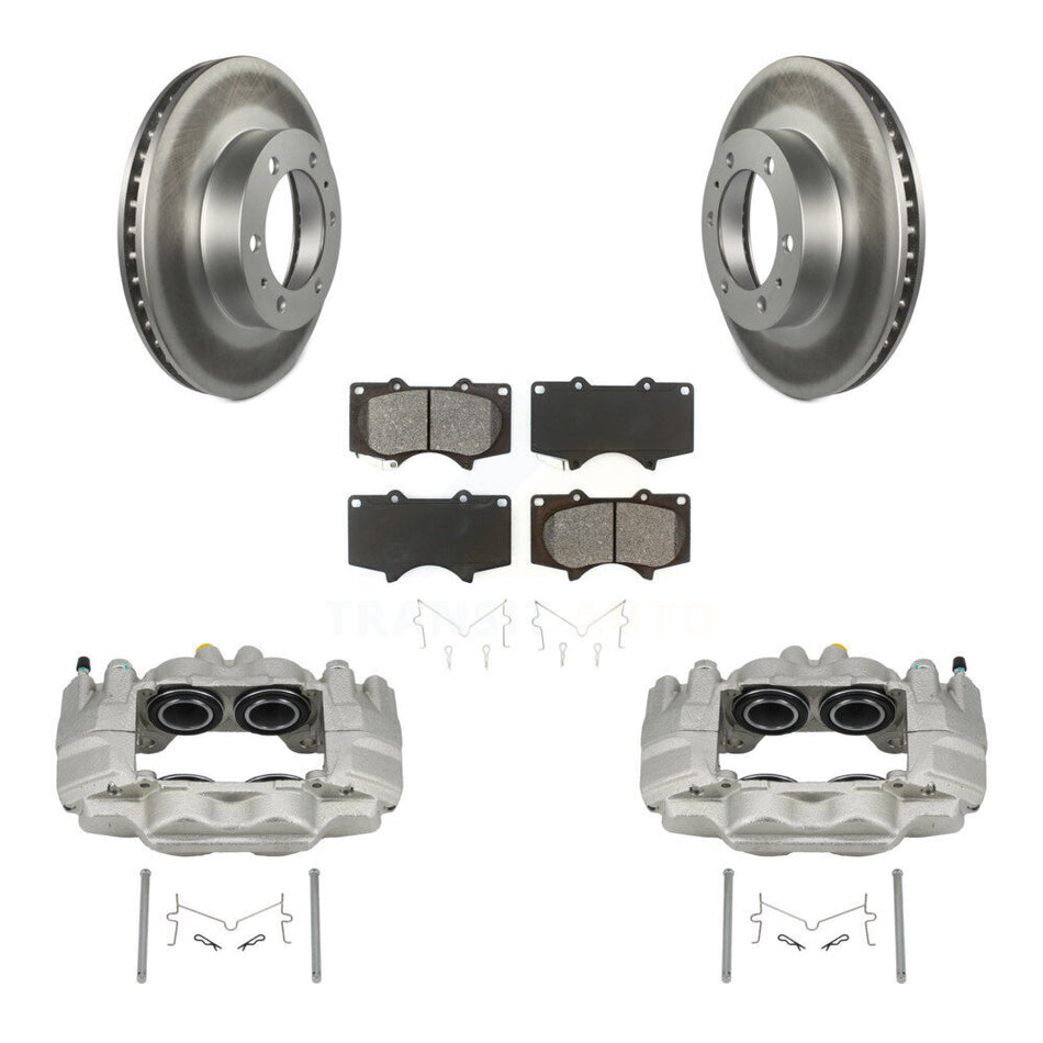 Front Disc Brake Caliper Coat Rotor & Semi-Metallic Pad Kit For Toyota Tacoma FJ Cruiser KCG-100751S