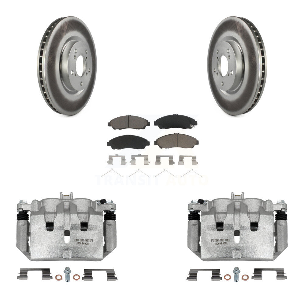 Front Disc Brake Caliper Coated Rotors And Ceramic Pads Kit For Acura MDX ZDX KCG-100752C