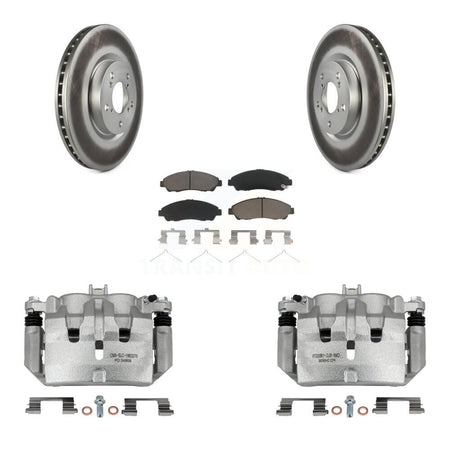 Front Disc Brake Caliper Coated Rotors And Ceramic Pads Kit For Acura MDX ZDX KCG-100752C