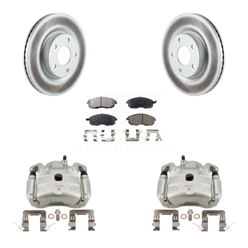 Front Disc Brake Caliper Coated Rotors And Semi-Metallic Pads Kit For Nissan Altima KCG-100752P