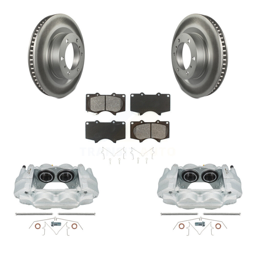 Front Disc Brake Caliper Coat Rotor Semi-Metallic Pad Kit For Toyota 4Runner Lexus GX460 KCG-100752S