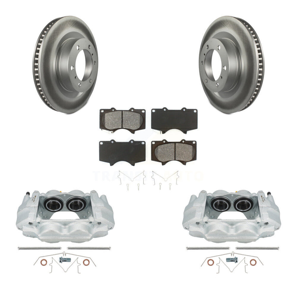 Front Disc Brake Caliper Coat Rotor Semi-Metallic Pad Kit For Toyota 4Runner Lexus GX460 KCG-100752S