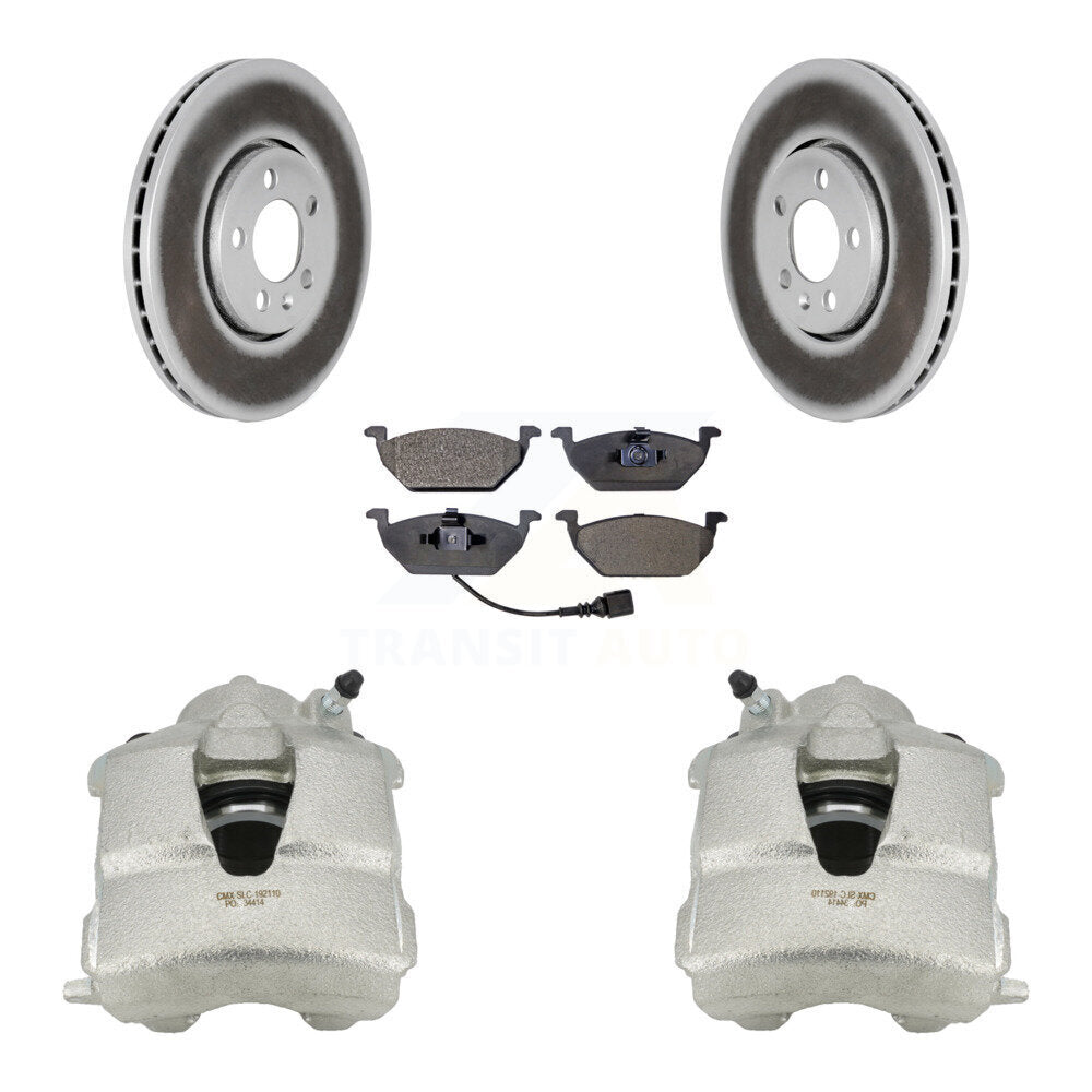 Front Brake Caliper Coat Rotors Semi-Metallic Pad Kit For 2000-2001 Volkswagen Golf 2.0L KCG-100753P