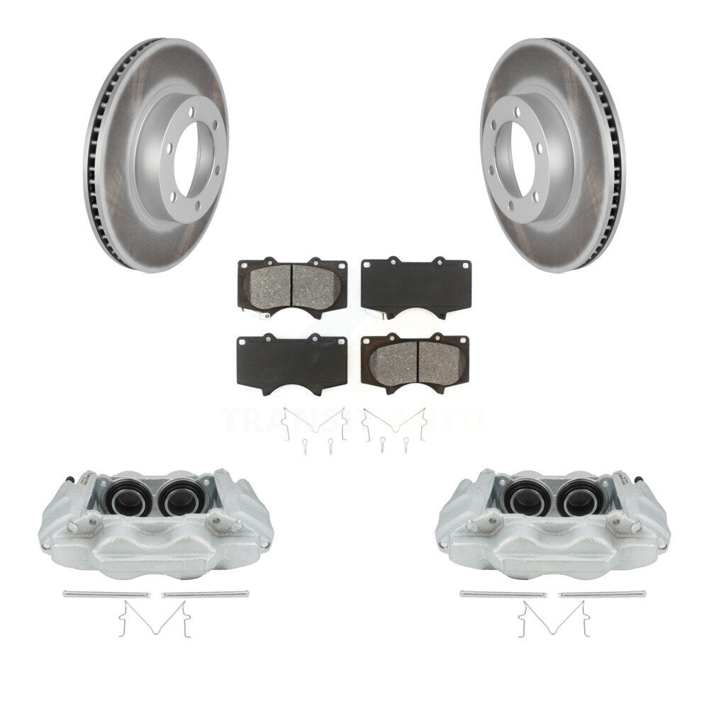Front Disc Brake Caliper Coat Rotors And Semi-Metallic Pad Kit For 2003-2009 Lexus GX470 KCG-100753S