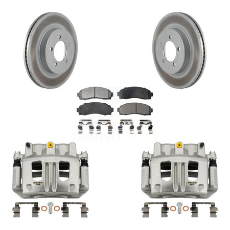 Front Disc Brake Caliper Coat Rotors And Semi-Metallic Pad Kit For Ford Explorer Mercury KCG-100755P