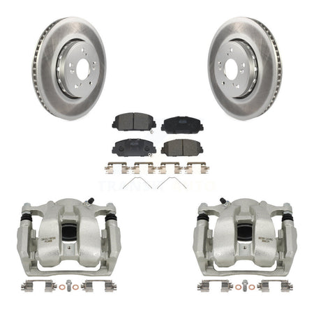 Front Disc Brake Caliper Coated Rotors And Ceramic Pads Kit For 2016-2018 Acura RDX KCG-100755T