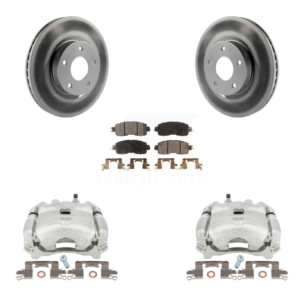 Front Disc Brake Caliper Coated Rotors And Semi-Metallic Pads Kit For Nissan Altima KCG-100756P