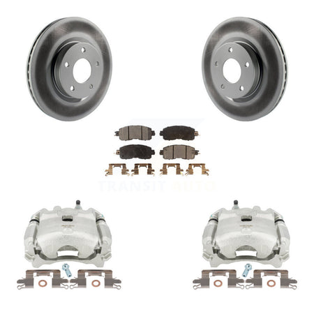 Front Disc Brake Caliper Coated Rotors And Semi-Metallic Pads Kit For Nissan Altima KCG-100756P