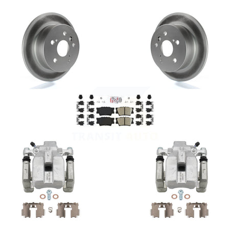 Rear Disc Brake Caliper Coat Rotor & Ceramic Pad Kit For Toyota Camry Lexus ES350 Avalon KCG-100757N