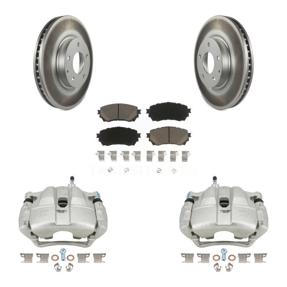 Front Disc Brake Caliper Coated Rotors And Ceramic Pads Kit For Mazda 6 KCG-100758C