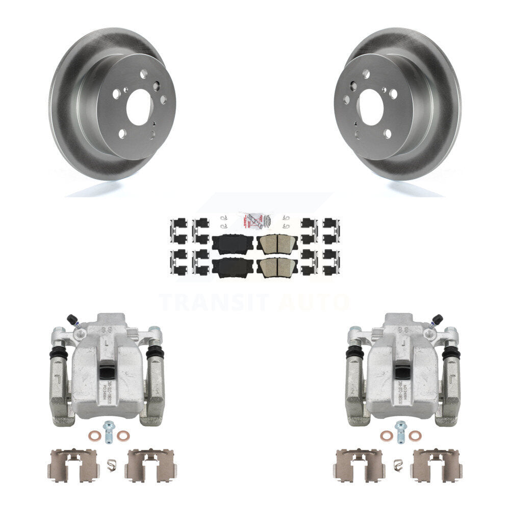 Rear Disc Brake Caliper Coat Rotor & Ceramic Pad Kit For Toyota Camry Lexus ES350 Avalon KCG-100758N