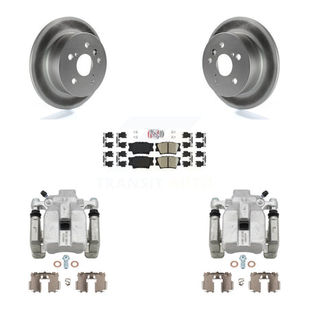 Rear Disc Brake Caliper Coat Rotor & Ceramic Pad Kit For Toyota Camry Lexus ES350 Avalon KCG-100758N