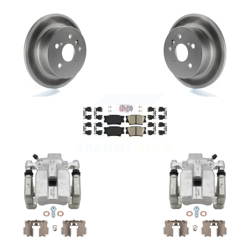 Rear Disc Brake Caliper Coat Rotor & Ceramic Pad Kit For Toyota Camry Lexus ES350 Avalon KCG-100758N