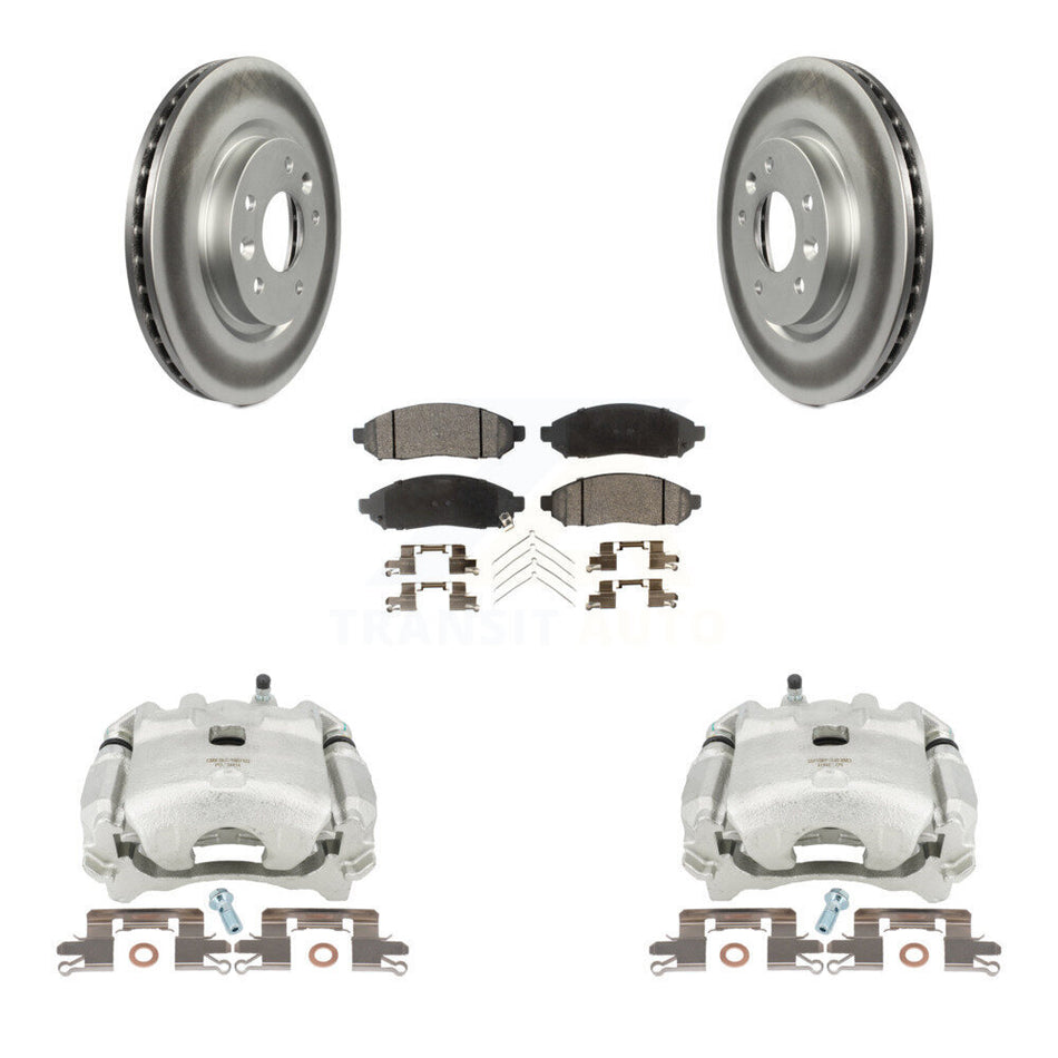 Front Disc Brake Caliper Coated Rotors And Semi-Metallic Pads Kit For Nissan LEAF KCG-100758P