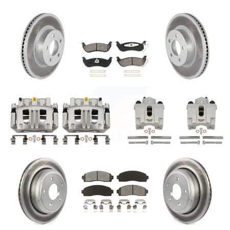 Front Rear Brake Caliper Coat Rotor And Semi-Metallic Pad Kit (10Pc) For Ford Ranger 4WD KCG-100758S