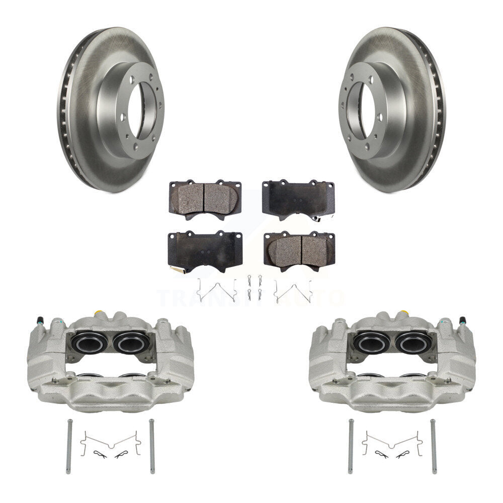 Front Disc Brake Caliper Coat Rotor & Semi-Metallic Pad Kit For Toyota Tacoma FJ Cruiser KCG-100759P