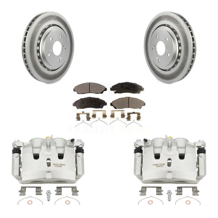 Front Disc Brake Caliper Coated Rotors And Ceramic Pads Kit For 2014-2016 Acura MDX KCG-100759T