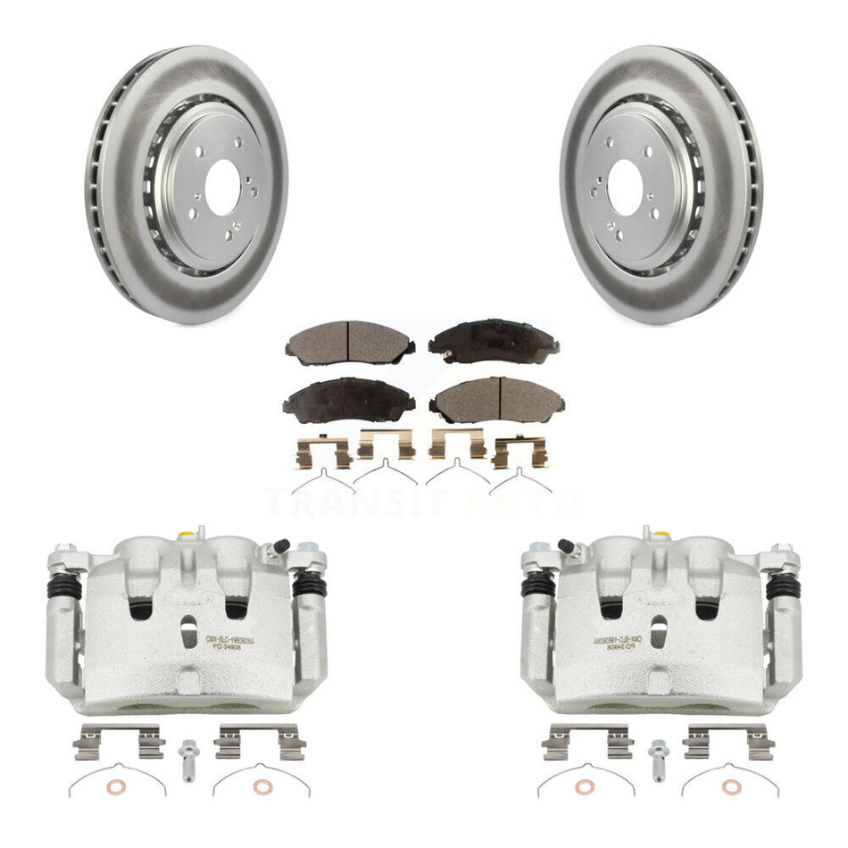 Front Disc Brake Caliper Coated Rotors And Ceramic Pads Kit For 2014-2016 Acura MDX KCG-100759T
