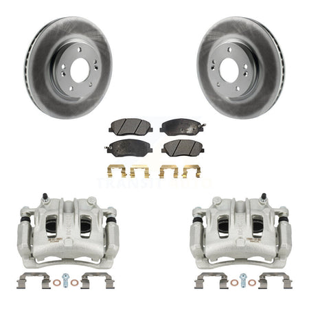 Front Disc Brake Caliper Coated Rotor And Ceramic Pad Kit For 2007-2009 Hyundai Santa Fe KCG-100760T