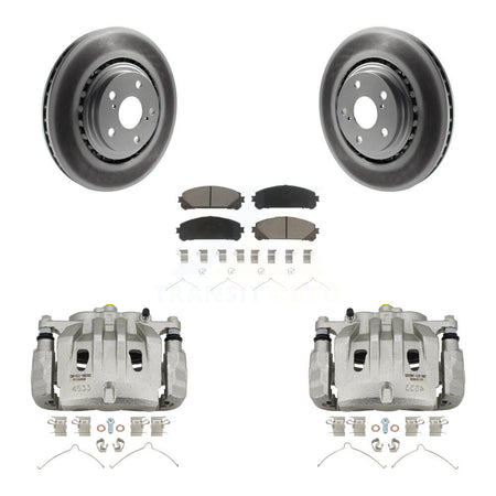 Front Brake Caliper Coat Rotor & Ceramic Pad Kit For Lexus RX350 Toyota Highlander NX300 KCG-100761C