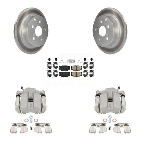 Rear Disc Brake Caliper Coated Rotors And Ceramic Pads Kit For Toyota RAV4 KCG-100761N by Transit Auto