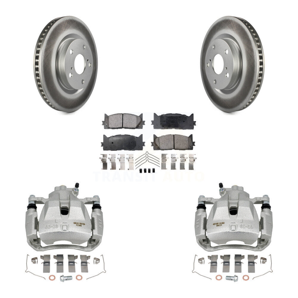 Front Brake Caliper Coat Rotor Semi-Metallic Pad Kit For Toyota Camry Lexus ES350 Avalon KCG-100761P