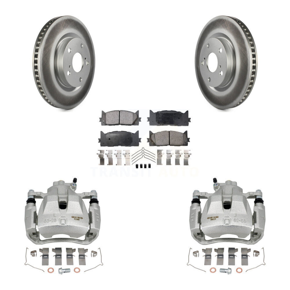 Front Brake Caliper Coat Rotor Semi-Metallic Pad Kit For Toyota Camry Lexus ES350 Avalon KCG-100761P