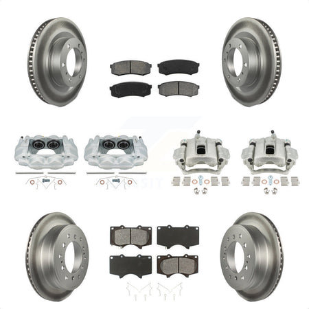 Front Rear Disc Brake Caliper Coated Rotors And Semi-Metallic Pads Kit (10Pc) For Toyota 4Runner Lexus GX460 KCG-100761S by Transit Auto