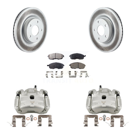 Front Disc Brake Caliper Coated Rotors And Ceramic Pads Kit For Nissan Altima KCG-100761T