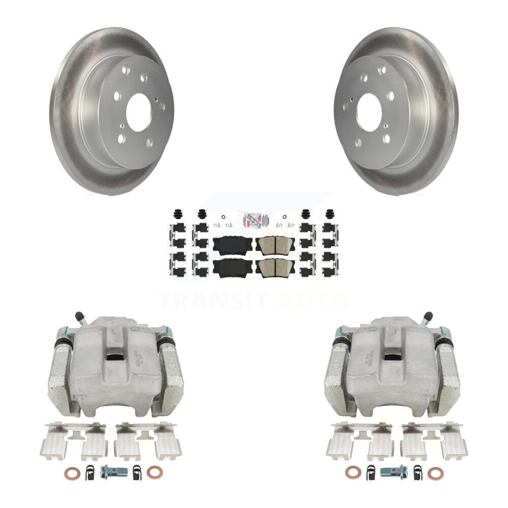Rear Disc Brake Caliper Coated Rotors And Ceramic Pads Kit For Toyota RAV4 KCG-100762N