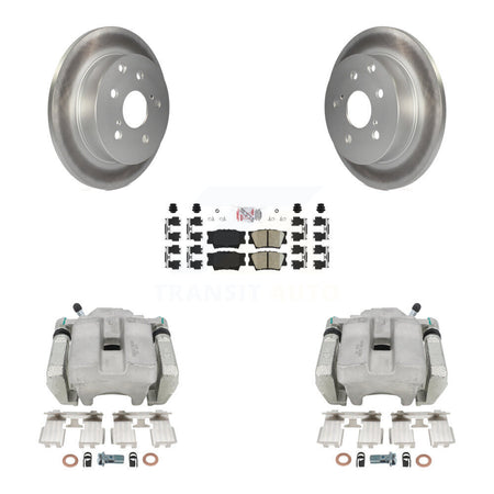 Rear Disc Brake Caliper Coated Rotors And Ceramic Pads Kit For Toyota RAV4 KCG-100762N