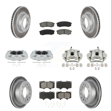 Front Rear Disc Brake Caliper Coated Rotors And Semi-Metallic Pads Kit (10Pc) For 2003-2009 Lexus GX470 KCG-100762S by Transit Auto