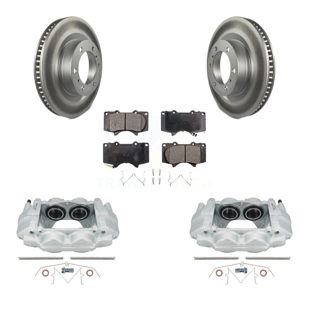 Front Disc Brake Caliper Coated Rotor And Ceramic Pad Kit For Toyota 4Runner Lexus GX460 KCG-100762T