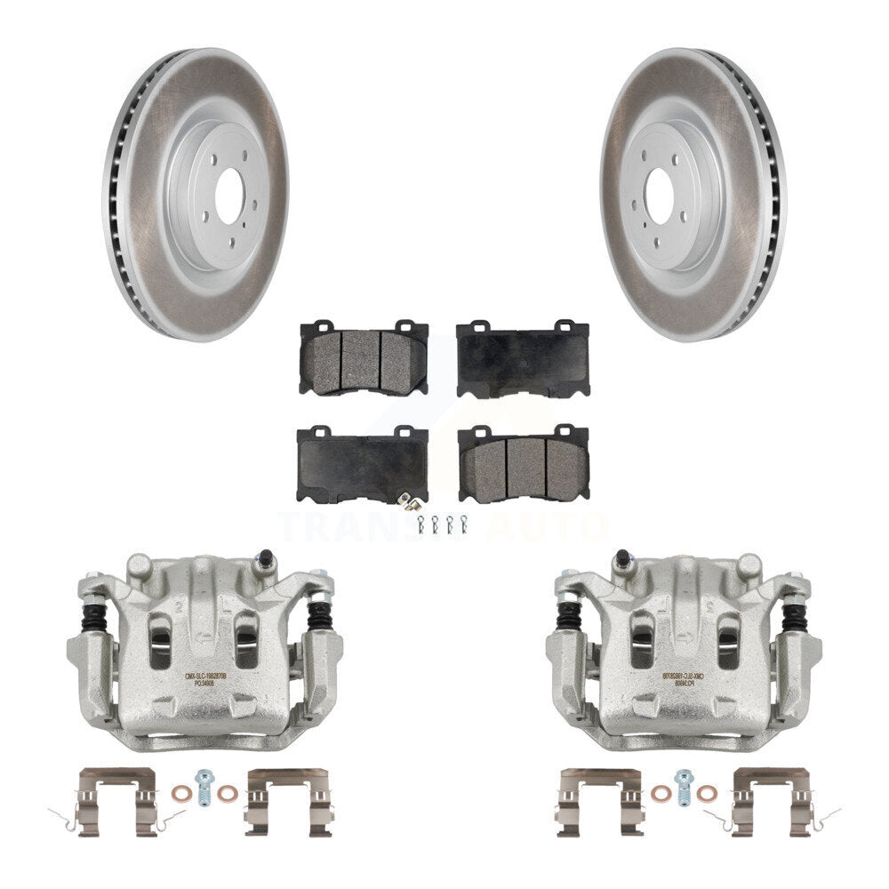 Front Disc Brake Caliper Coat Rotor Semi-Metallic Pad Kit For 2009-2013 INFINITI G37 AWD KCG-100763P