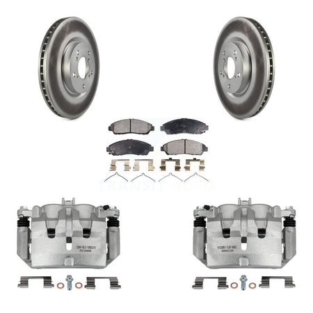 Front Disc Brake Caliper Coated Rotors And Ceramic Pads Kit For Acura MDX ZDX KCG-100767T
