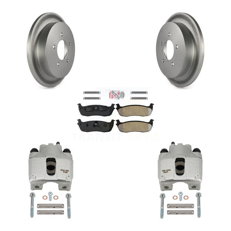 Rear Disc Brake Caliper Coated Rotors And Semi-Metallic Pads Kit For Lincoln Blackwood KCG-100768N