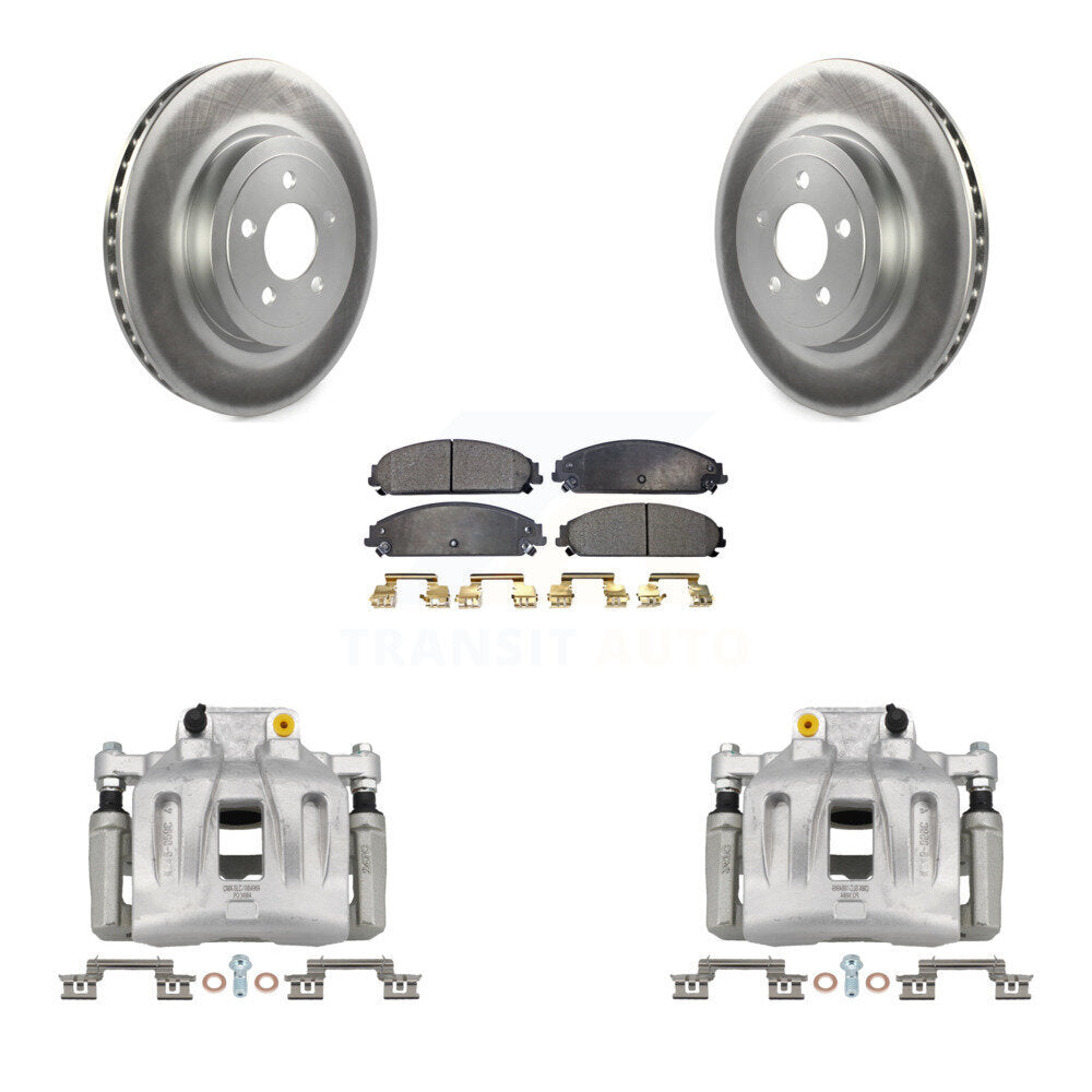 Front Disc Brake Caliper Coat Rotor Semi-Metallic Pad Kit For Chrysler 300 Dodge Charger KCG-100768P