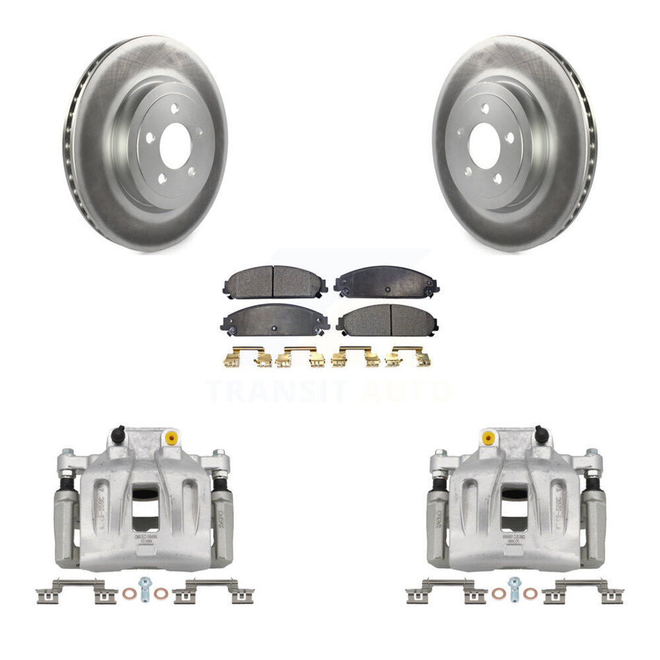 Front Disc Brake Caliper Coat Rotor Semi-Metallic Pad Kit For Chrysler 300 Dodge Charger KCG-100768P