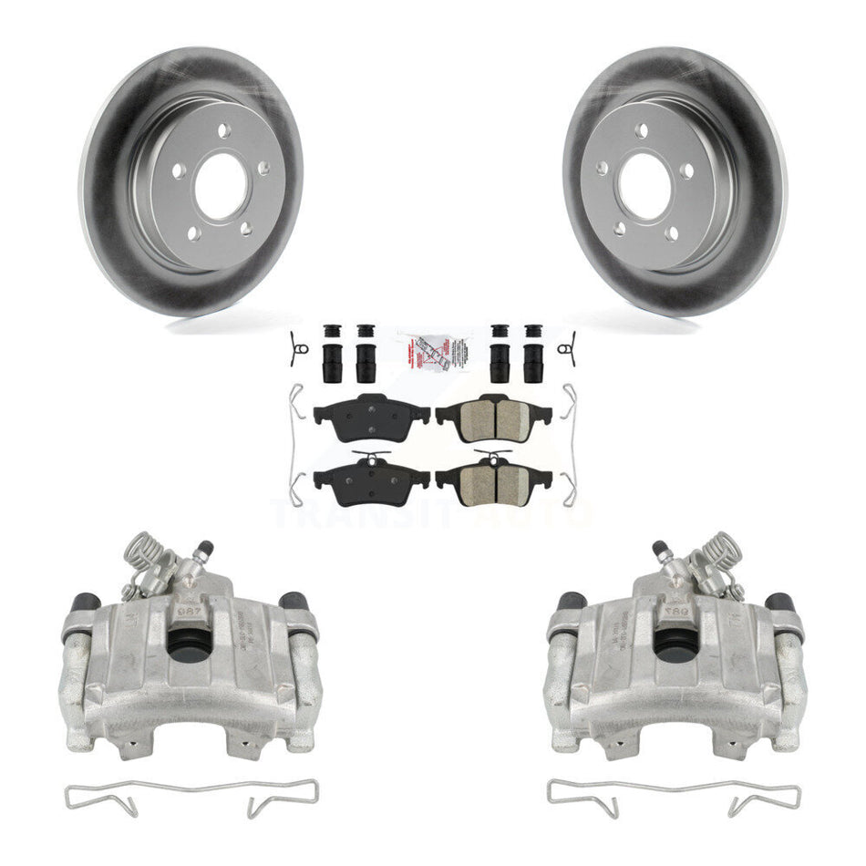 Rear Disc Brake Caliper Coated Rotors And Ceramic Pads Kit For Ford Focus KCG-100769N