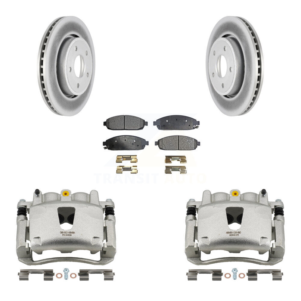Front Brake Caliper Coat Rotor & Semi-Metallic Pad Kit For Jeep Grand Cherokee Commander KCG-100769P
