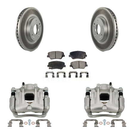 Front Disc Brake Caliper Coat Rotor And Ceramic Pad Kit For Hyundai Santa Fe Kia Sorento KCG-100769T